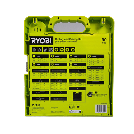 Ryobi RAKDD90 90-teiliges Bohr- und Schraubbit-Set