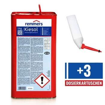 Set REMMERS KIESOL 5 KG Verkieselung Abdichtung + 3 Dosierkartuschen