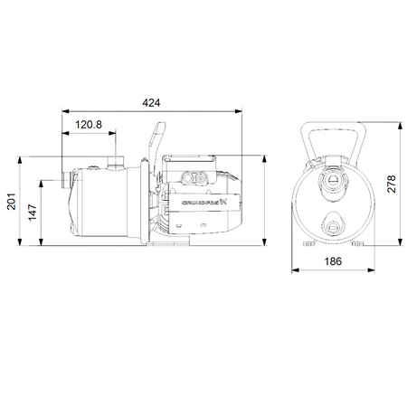 Grundfos Gartenpumpe  Jetpumpe JP 5-48 Kreiselpumpe Steckerfertig 99458769