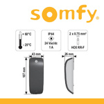 OUTLET 2x Somfy Raumthermostat io – Funk-Raumtemperaturregler mit Display