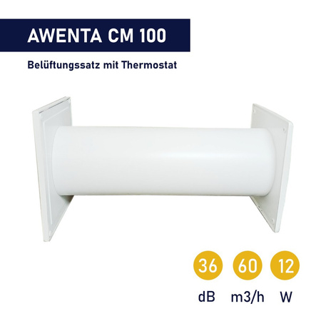 OUTLET Awenta COSY CM100 Lüfter Lüftungsgitter wand ventilator Thermostat  NEU