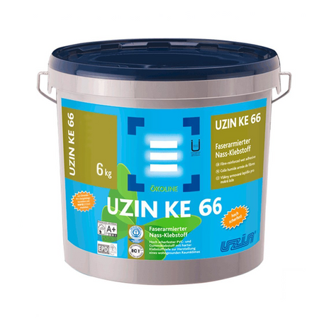 outlet UZIN KE 66 Faserarmierter Nass-Klebstoff PVC, Vinyl, Designbelag 6 kg