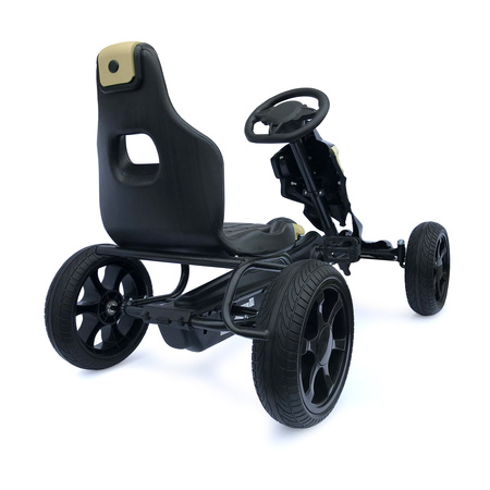 Tret-Gokart Scout sandfarben – für Kinder 5–12 J., EVA-Räder, Bremse