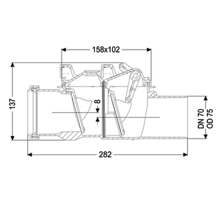 Kessel Staufix DN70 Rückstauverschluss 73070 Rückstauklappe Doppelt