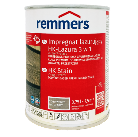 Remmers HK-Lasur Grey Protect 0,75 L Wassergrau – 3in1 Holzschutzmittel