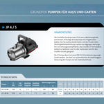 Grundfos Pumpe JP 4-54 Gartenpumpe Wasserpumpe Kreiselpumpe Jetpumpe 99458768