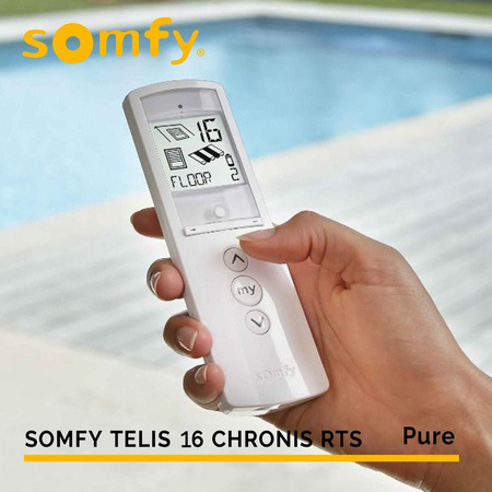 OUTLET Somfy TELIS 16 CHRONIS 1811079 Pure - 16-Kanal-Handsender LCD-Anzeige