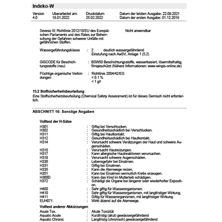 CAPAROL Indeko W Innenfarbe vor Schimmelbefall 10 L Weiß Schimmel