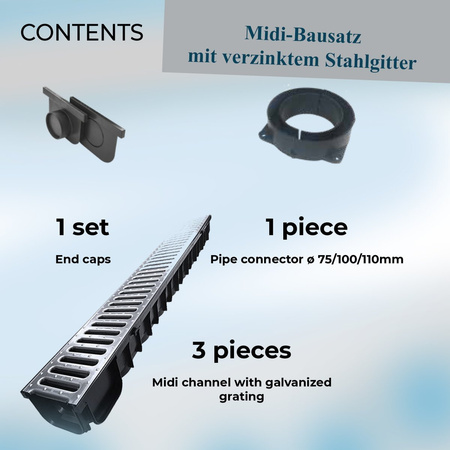 GUNNEX Midi-Kanal Garage-Set 3 m Kit DAKOTA