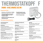 IMI Heimeier Thermostat-Kopf F weiß Ferneinsteller Kapillarrohr 2 m 2802-00.500