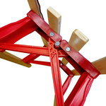 KLAPPBARER HOLZSCHLITTEN Zuggriff + Seil ökologischer Anstrich Metallkufen ROT und Blau