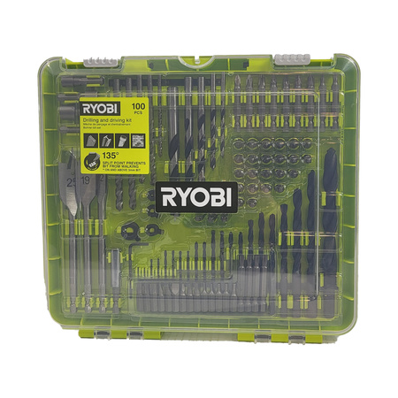 Ryobi RAKDD100 - 100-teiliger Bohr- und Bit-Satz im Koffer