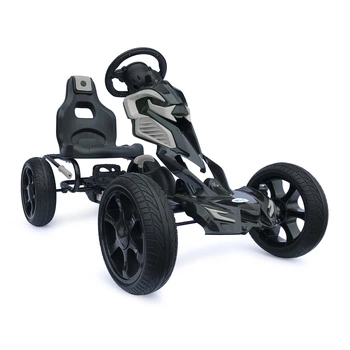 Tret-Gokart Scout grau – für Kinder 5–12 J., EVA-Räder, Handbremse