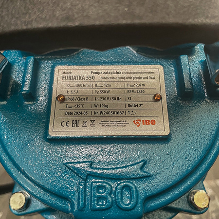 IBO Furiatka 550 Tauchpumpe mit Zerhacker und Schwimmer