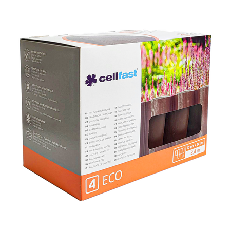 Cellfast Gartenpalisade 4 ECO Rasenkante Garten Natürlicher Look Braun 21,6 m