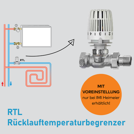 Heimeier RTL Thermostatkopf Rücklauftemperaturbegrenzer 1/2" DN15 9174-02.800