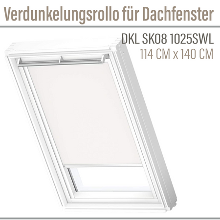 OUTLET VELUX DKL SK08 1025SWL Verdunkelungsrollo 114x140 Seitenschienen Weiß