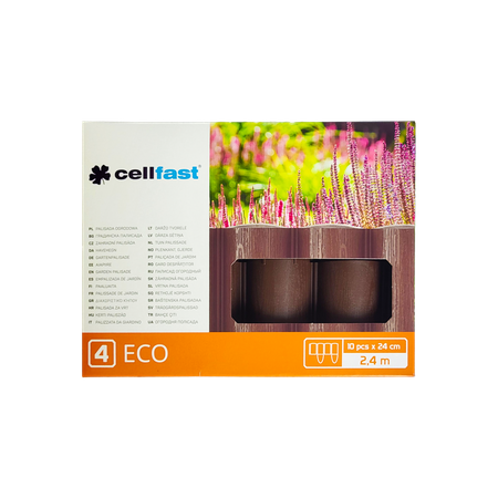 Cellfast Gartenpalisade 4 ECO Rasenkante Garten Natürlicher Look Braun 2,4 m