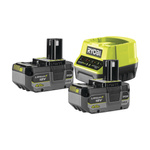 Ryobi Set 2× 4.0Ah 18V ONE+ Akkus mit 2A Schnellladegerät für alle Geräte