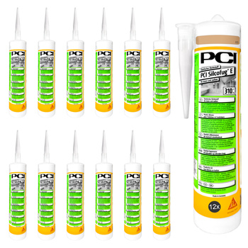 PCI Silcofug E 12 x 310 ml Sanitär Silikon Dichtstoff - 03 Caramel