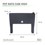 Topf mit Beinen RATO CASE HIGH DRTC800H Anthrazit Bewässerungsanlage 4Farben 30L