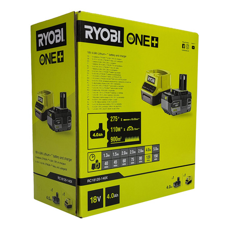 Ryobi RC18120-140X  18 V ONE+™ Akku-Set 4,0 Ah + Ladegerät