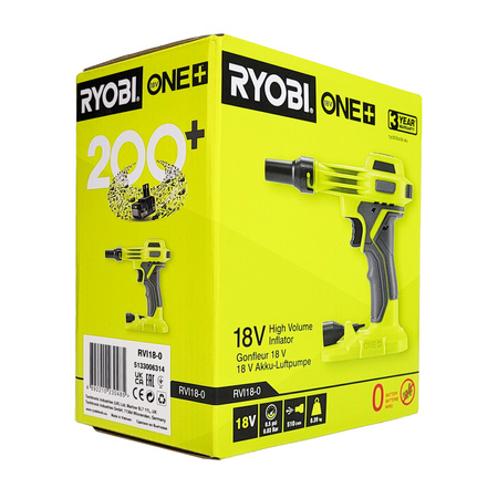 Ryobi RVI18-0   Akku-Kompressor/Inflator 18 V ONE+ für Matratze (ohne Akku)