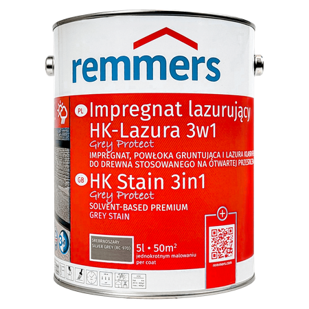Remmers HK-Lasur Grey Protect 5 L Silbergrau – 3in1 Holzschutzmittel