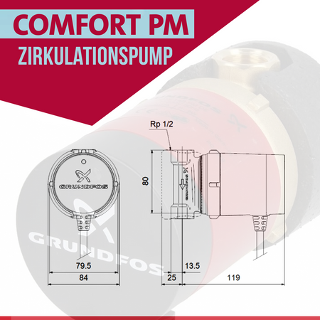 Grundfos Comfort UP 15-14 B PM Zirkulationspumpe Umwälzpumpe Hocheffizienspumpe