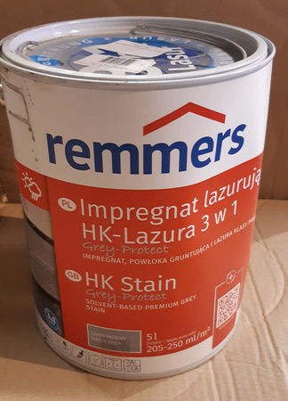 Outlet Remmers HK-Lasur Grey-Protect 5 L Holzlasur Holzschutz -Wassergrau