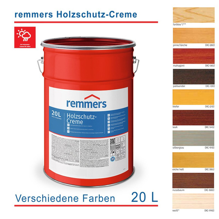 OUTLET Remmers Holzschutz-Creme 20 L Holz Lasur für Außen alle Farben