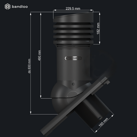 BANDLOO Lüftungsset DN125 – Ruroflex KLIK + Kondensatabscheider 125 mm, graphit