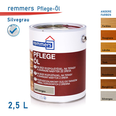 Remmers Pflege Öl 2,5 L Holzöl Terrassenöl Gartenmöbelöl - Silbergrau