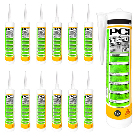 PCI Silcofug E 12 x 310 ml Sanitär Silikon Dichtstoff - 40 Schwarz