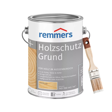 Bandloo Set Remmers Holzschutz-Grund 0,75L + Pinsel - Holzschutz