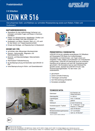 outlet UZIN KR 516 2-K Kleben von Winkelschienen, Nagelleisten 2 x 300 ml