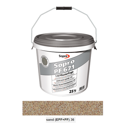 3,98€/KG Sopro PF 670 PflasterFuge 1K Fugen Mörtel 25 KG Sand 36 