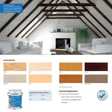 Remmers WOHNRAUM-LASUR FARBLOS (Dekor-Wachs) 0,75L