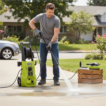 Ryobi RY140PWA Hochdruckreiniger 140 bar 1800 W für Terrasse und Fahrzeug