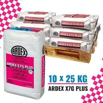 10 * ARDEX X 7 G Plus Flexmörtel Fliesenkleber Flexkleber Frostbeständig 25 KG