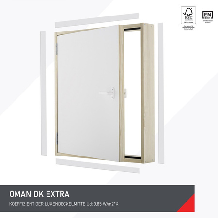 OMAN DK EXTRA Kniestocktür Alle Größen inklusive Lamellen Weiß 100x70 cm 