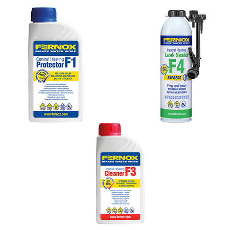 Bandloo Set Fernox F3+F1+F4 – Set zur Reinigung, zum Schutz von Heizungen