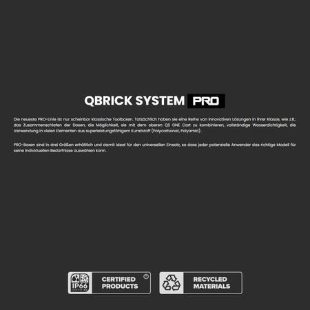 Qbrick SYSTEM PRO 500 Werkzeugkoffer Organizer Werkzeugkiste Werkstatt TOOLBOX