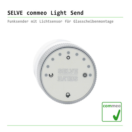 SELVE commeo Light Send Funksender mit Lichtsensor für Glasscheibenmontage NEU
