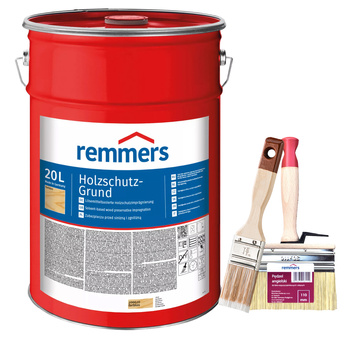 Bandloo Set Remmers Holzschutz-Grund 20L + 2 Pinsel - Holzschutz
