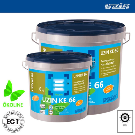 outlet UZIN KE 66 Faserarmierter Nass-Klebstoff PVC, Vinyl, Designbelag 6 kg