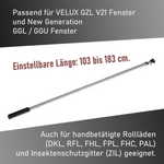 OUTLET VELUX Teleskop Bedienungsstange für Fenstern Rollläden und Rollos ZCT200K