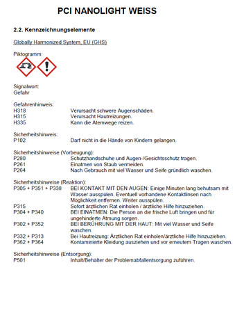 PCI Nanolight White Flexmörtel Flexkleber Mörtel Fliesen Kleber 15 KG