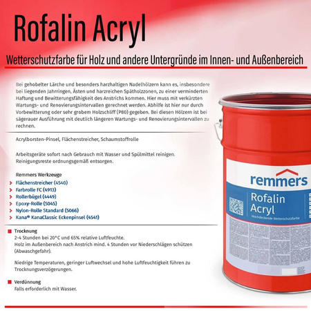 OUTLET Remmers ROFALIN ACRYL  Wetterschutzfarbe für Holz ANTHRAZITGRAU 5L