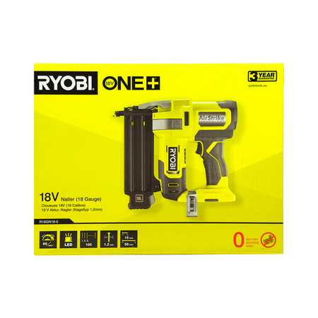 Ryobi R18GN18-0 Stiftnagler 18V 18G für Feinarbeiten und Montage (ohne Akku)
